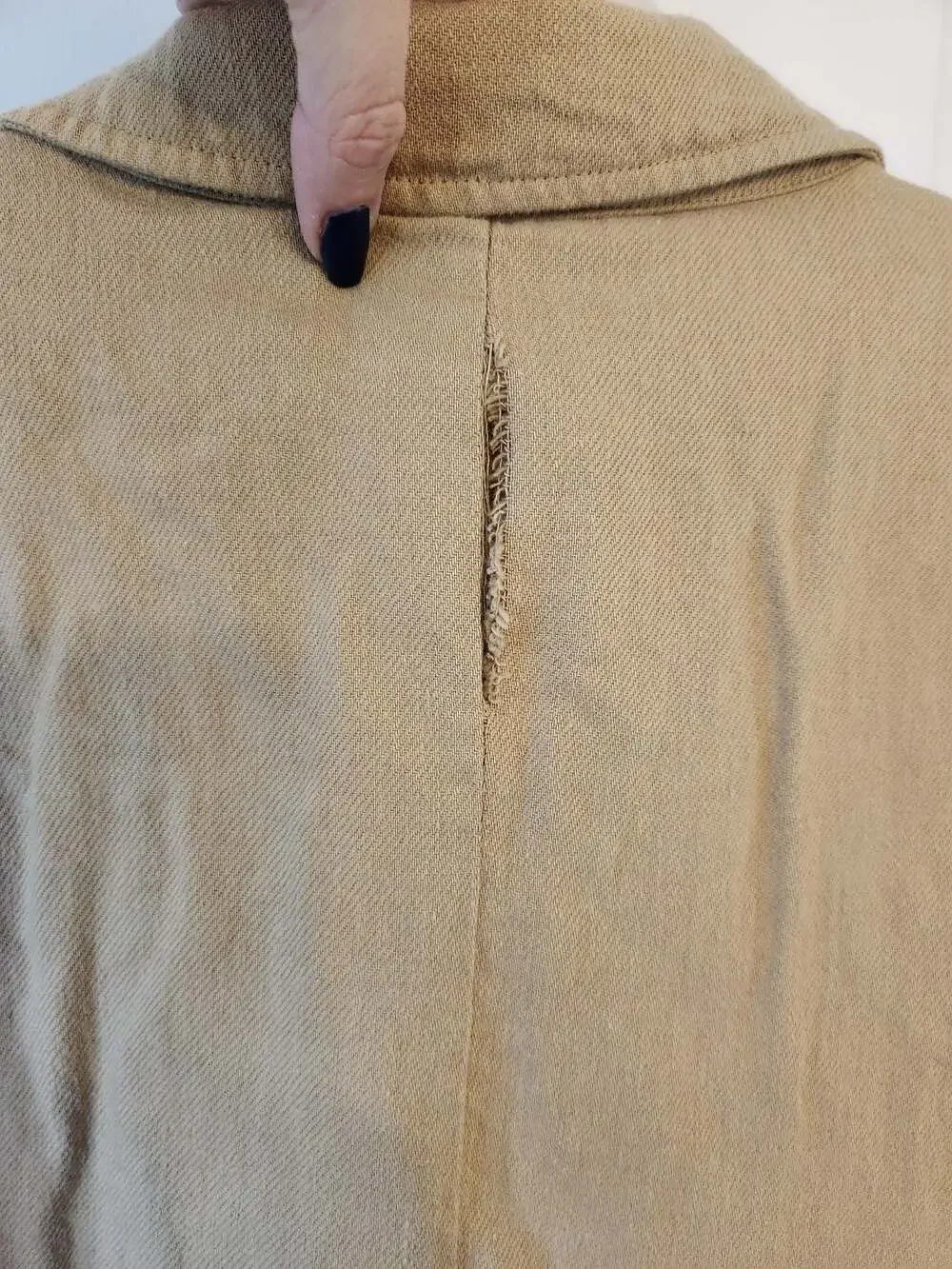 Big and tall linen blend Tan Cotton Safari Utility Field Jacket